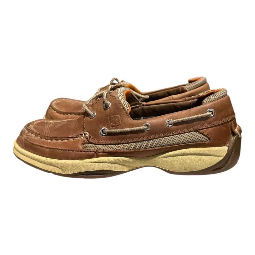 SPERRY Billfish 3-Eye Boat Shoes Brown Leather Men’s Size 9 M Casual Deck Dock - Picture 5 of 9